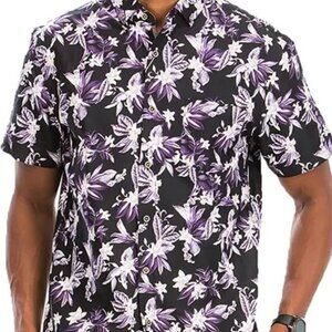 ✨NWT WEIV Men's Full Size Hawaiian Print Button‎ Down Shirt Plus Size